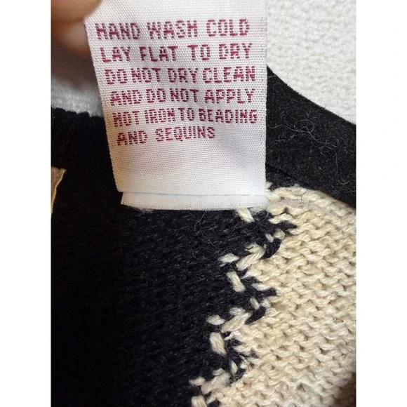 Jane's Closet Vintage Safari Animal Beaded Silk Blend Cardigan Sweater Large - Picture 7 of 8